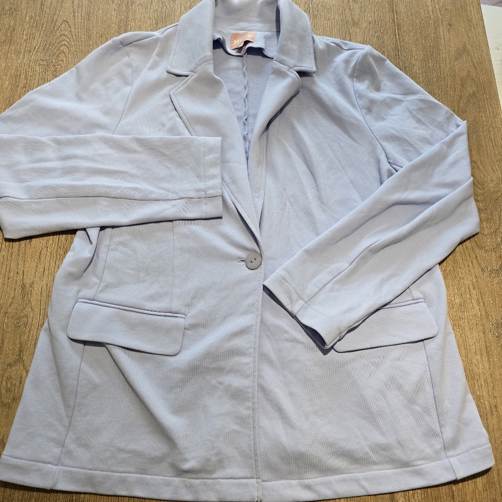 Show Me Your Mumu‎ Lazy Chic Blazer Powdered Blue Sz XL